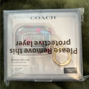 Coach AirPods Pro Case with Keychain - Pink and Blue Stars